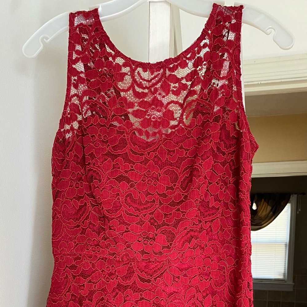 David's Bridal Scarlet Lace Bridesmaid/ Cocktail Dress